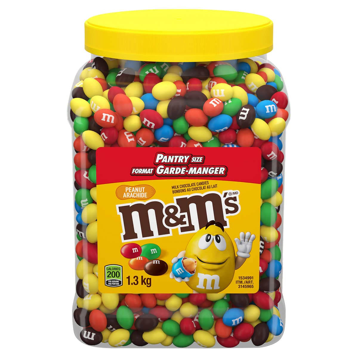 M&M’S Peanut Candy Jars, Assorted Chocolate Candies, Party Size Bulk, 46 Oz (Pack of 2)