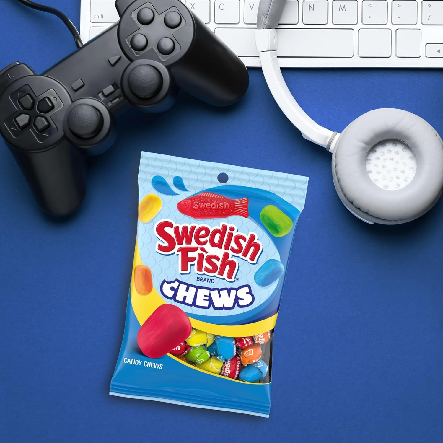 SWEDISH FISH Chews Soft & Chewy Candy, Bulk Candy, 12-5.12 Oz Bags