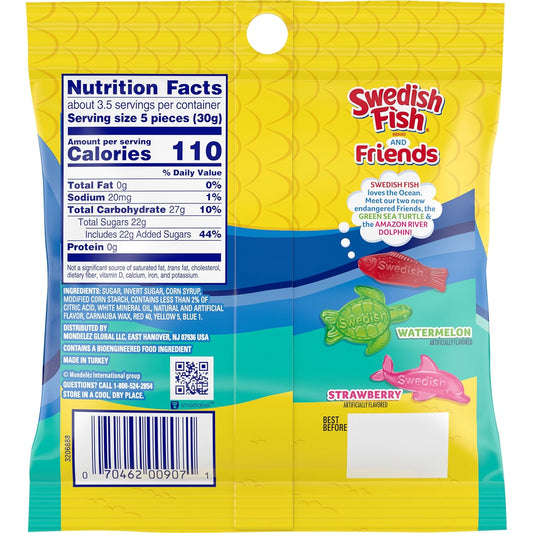 SWEDISH FISH and Friends Soft & Chewy Gummy Candy, Bulk Candy, 12-3.59 Oz Bags