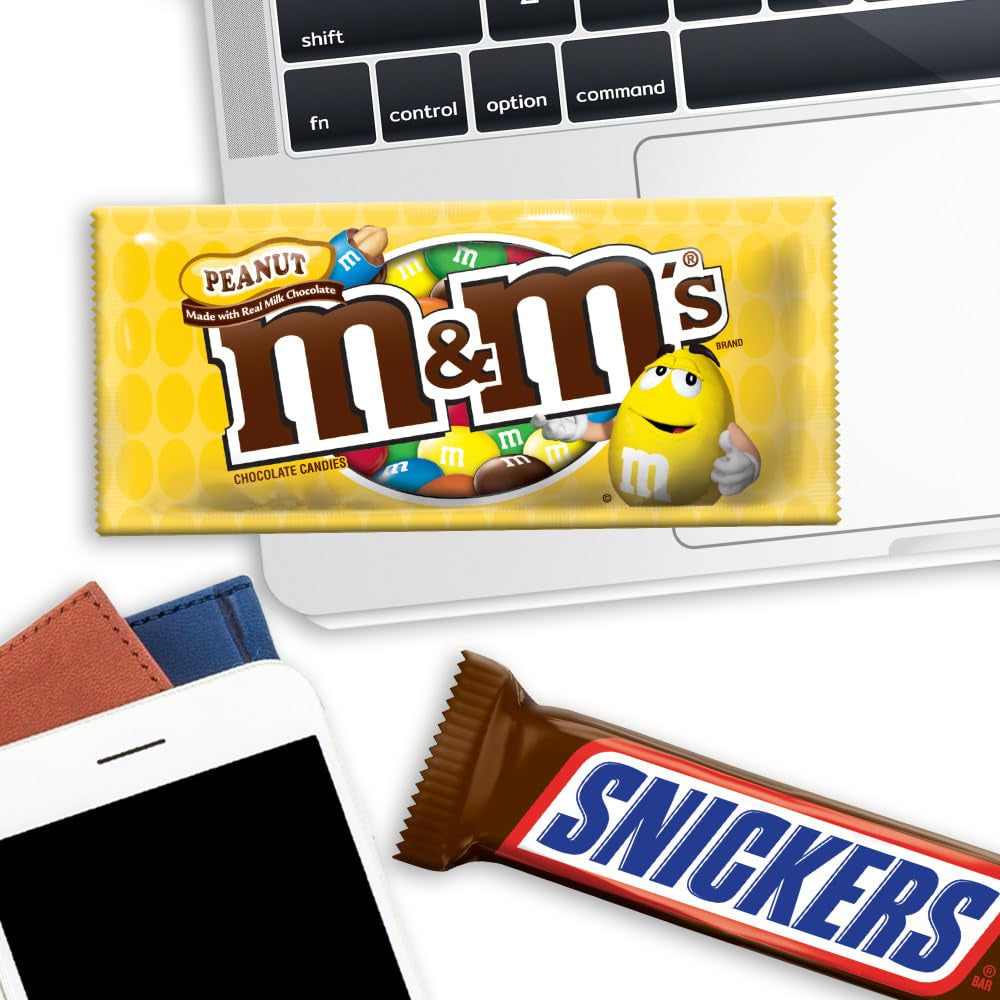 M&M'S, SNICKERS, 3 MUSKETEERS, SKITTLES & STARBURST Variety Pack Full Size Bulk Candy Assortment, 30 Bars