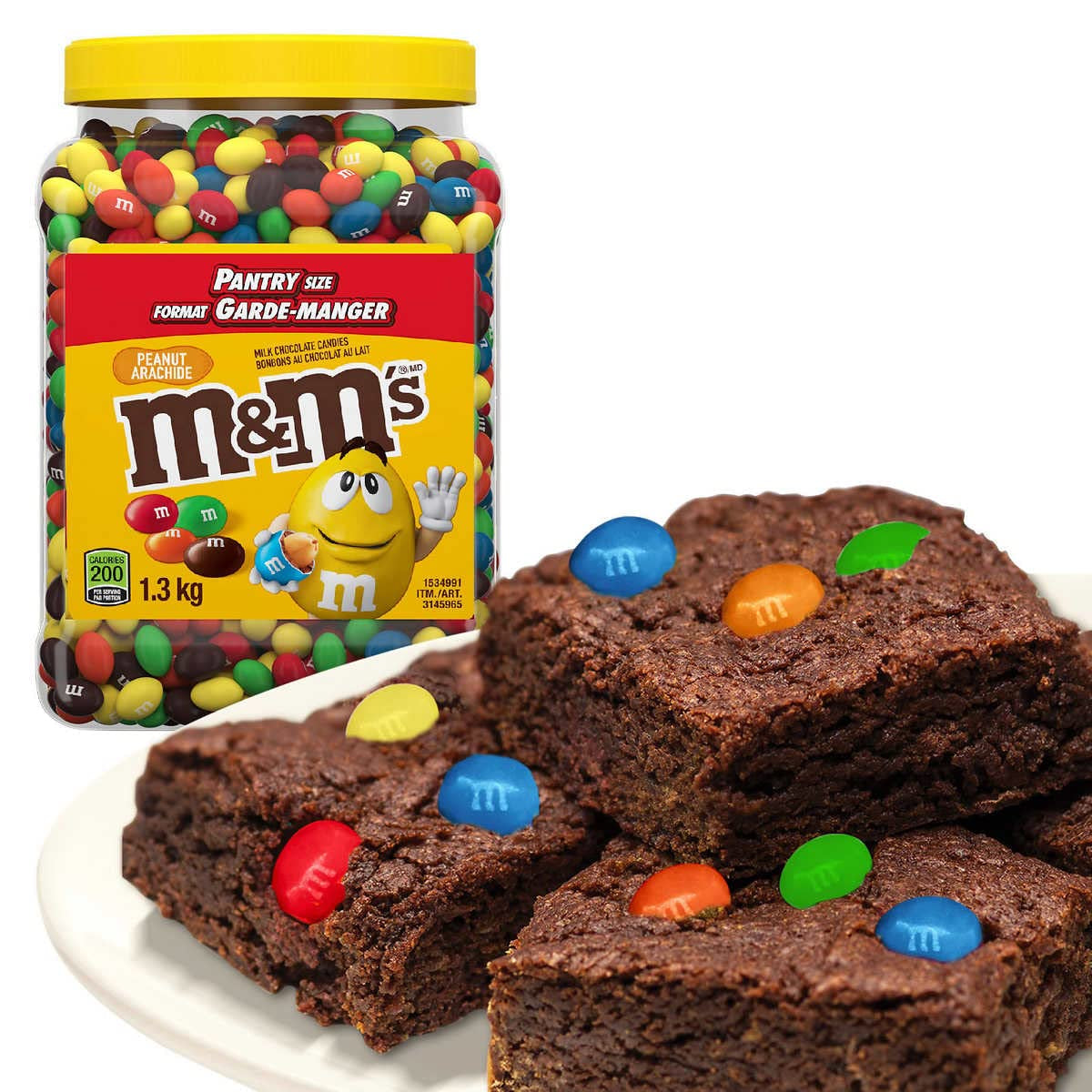 M&M’S Peanut Candy Jars, Assorted Chocolate Candies, Party Size Bulk, 46 Oz (Pack of 2)