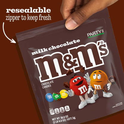Milk Chocolate Candy, Party Size, 2.4 Lb Resealable Bag for Parties, Baking & Sharing