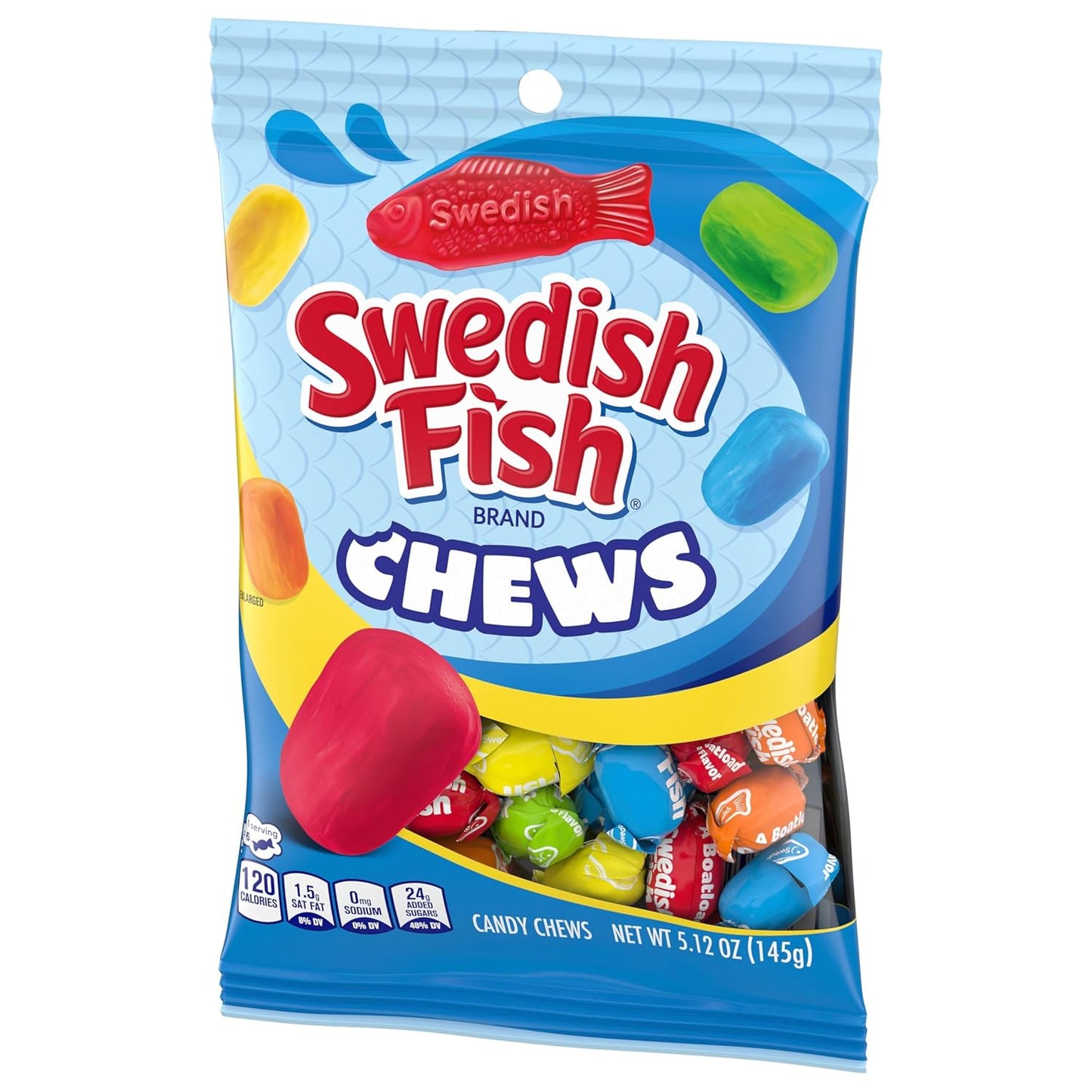 SWEDISH FISH Chews Soft & Chewy Candy, Bulk Candy, 12-5.12 Oz Bags