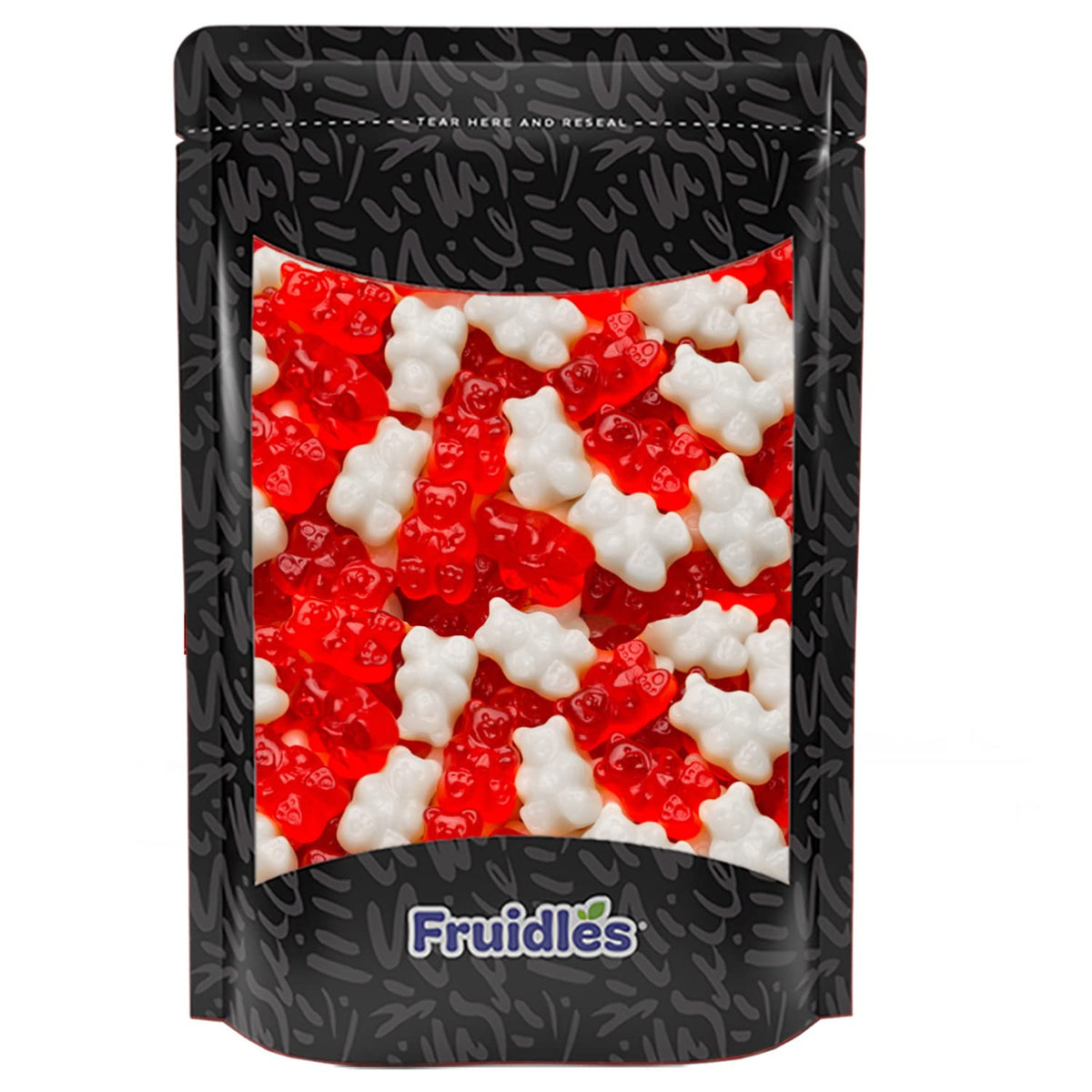Fruidles Valentine's Wild Cherry & Strawberry Banana Gummi Bears Candy, No Artificial Sweeteners Gummy (Half-Pound)